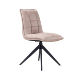 Warrior Taupe Fabric Set of 4 Swivel Dining Chairs - Pendle Village Furniture